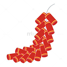 简约扁平化的春节喜庆红色爆竹