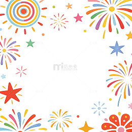 马卡龙彩色清新风烟花