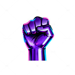 霓虹拳握图案设计元素