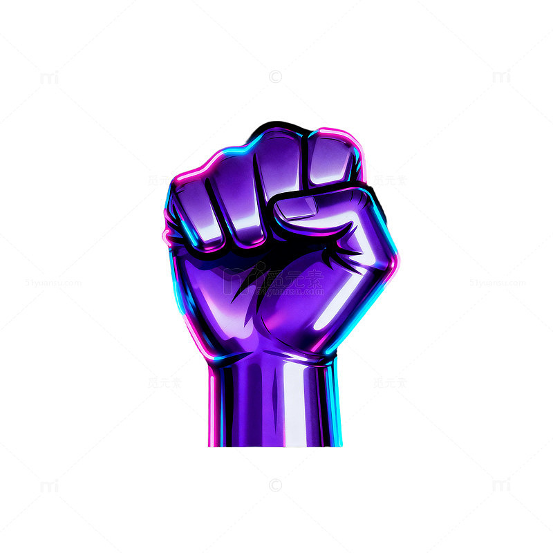霓虹拳握图案设计元素