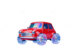 创意红色小车玩具摄影