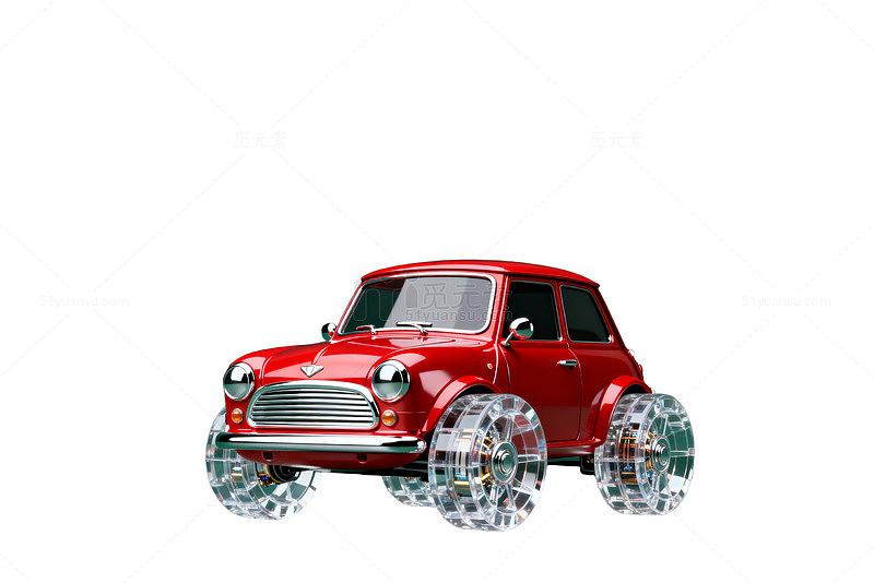 红色玩具车模型摄影