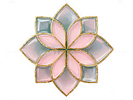 玻璃莲花装饰盘图案