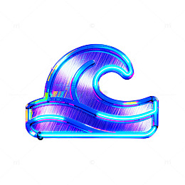 霓虹风海浪图案创意装饰设计