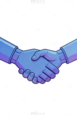 卡通握手合作插图