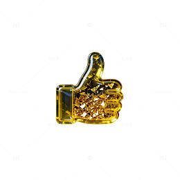 奢华金色点赞图标徽章设计元素