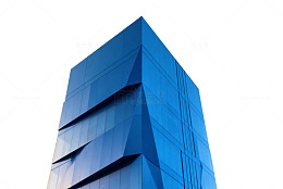 蓝色现代建筑城市风光摄影图片