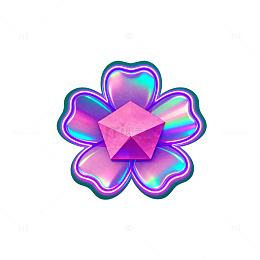 霓虹花形立体图案设计元素