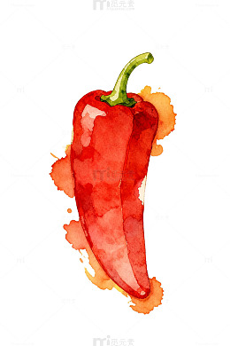 水彩辣椒艺术插画