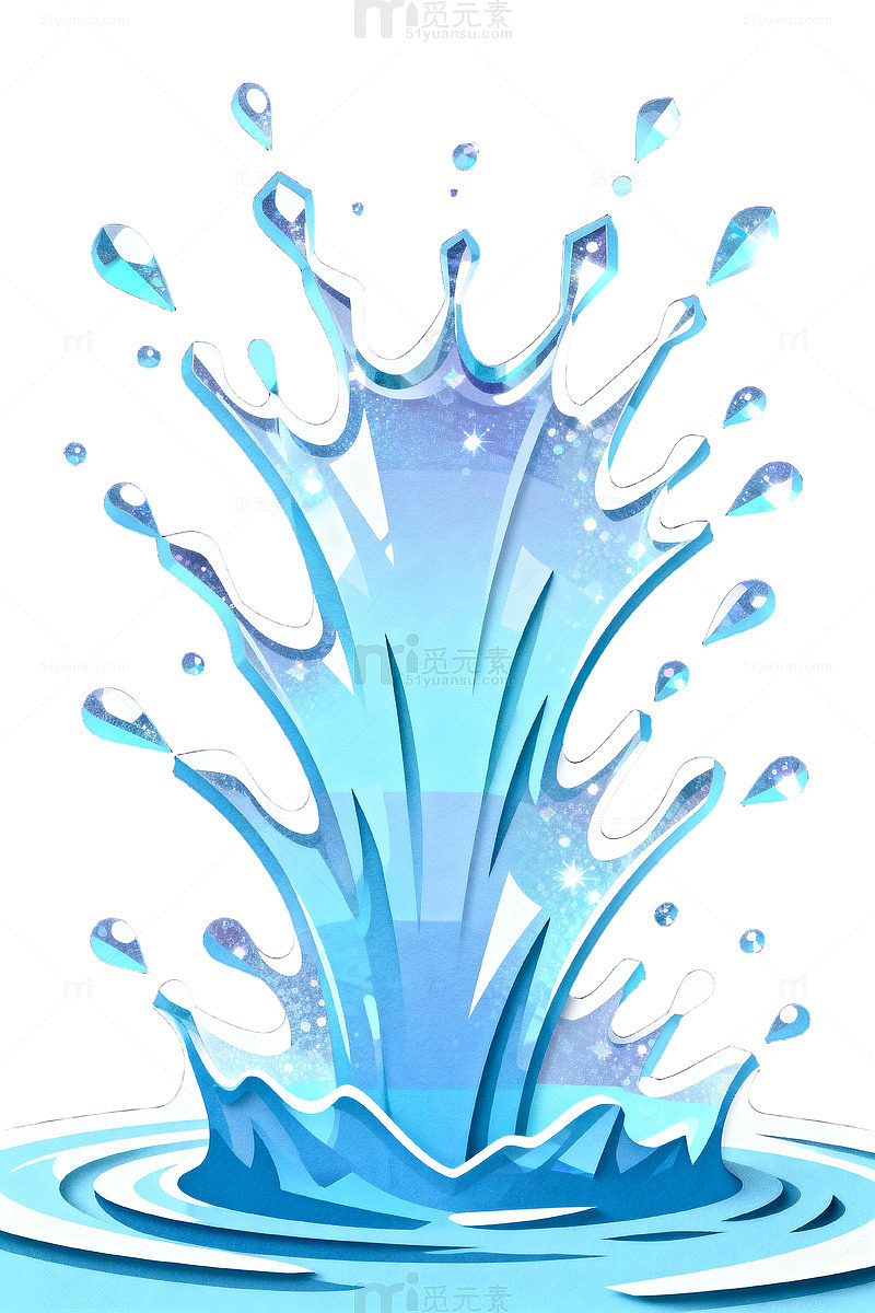 卡通水花飞溅插画
