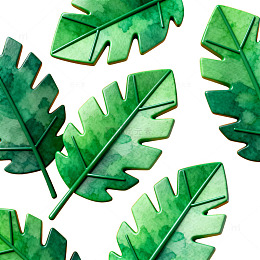 绿色树叶平面装饰图案