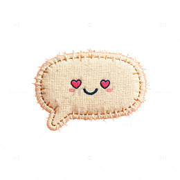 可爱卡通笑脸绒布贴