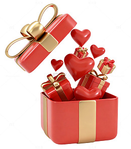 喜庆礼盒爱心礼物插画