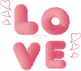 LOVE毛绒可爱字体效果