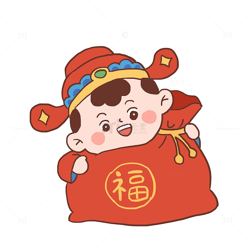 新年财神福袋免抠元素