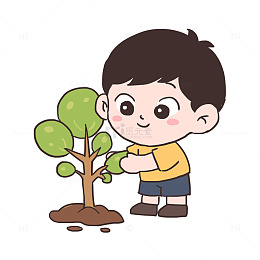 春天种植树木免抠元素