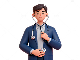 卡通医生形象插画