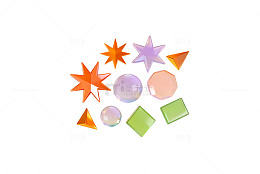 卡通风格彩色几何图形组合