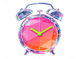 彩色玻璃闹钟设计素材