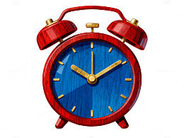 红色复古闹钟插画