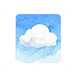 水彩云朵背景插画