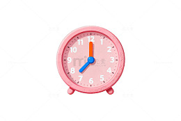 粉色卡通闹钟静物摄影