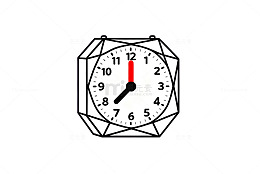 多边形时钟插画