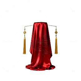 神秘红绸幕布场景设计素材