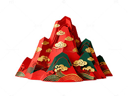 中国风山水纸艺装饰品