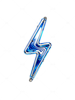 蓝紫闪电玻璃艺术品