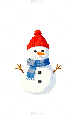 卡通雪人冬季节日插画
