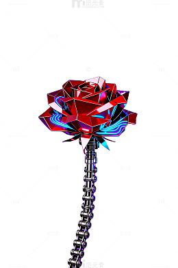 赛博朋克玫瑰数字艺术