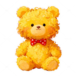 卡通绒毛熊插画