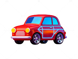 时尚卡通风格小汽车插画
