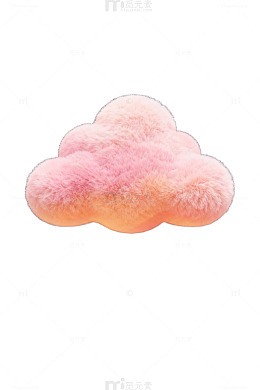 毛绒云朵梦幻设计元素