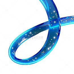 蓝色光效链条艺术图像