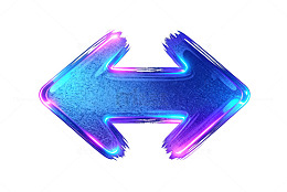 霓虹光效双向箭头图案设计元素