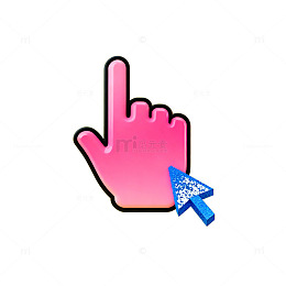 卡通手指点击图标设计元素