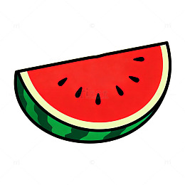 简约卡通西瓜图案插画