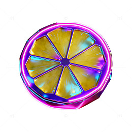 霓虹灯柠檬创意艺术图像