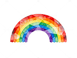 彩虹水彩画艺术图案