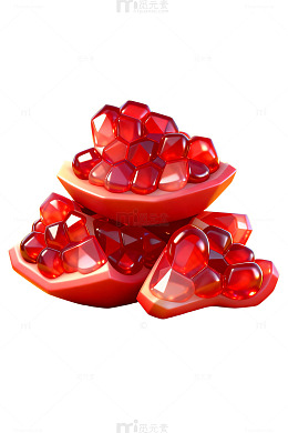 3D红色晶格堆叠艺术