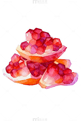 水彩水果吐司插画