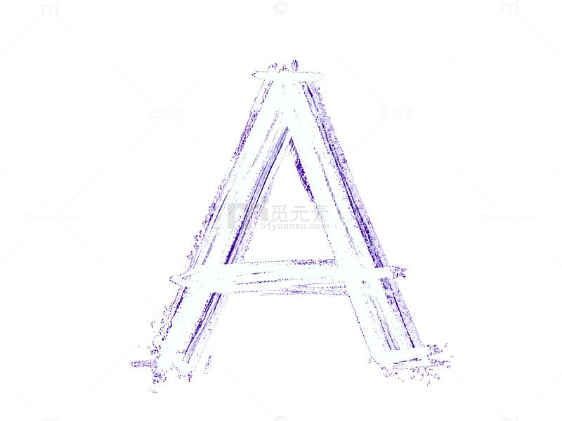 紫色背景手写英文字母A