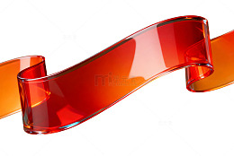 现代感红橙玻璃带装饰设计元素