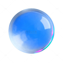 蓝色背景透明泡泡摄影