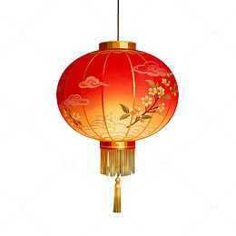 传统中国红灯笼装饰素材