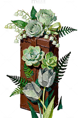 油画风格花卉装饰画