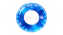 蓝色光环炫光效果背景素材
