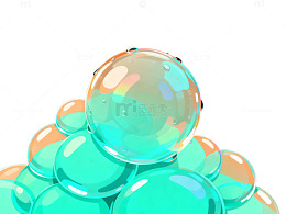 透明泡泡堆叠艺术图